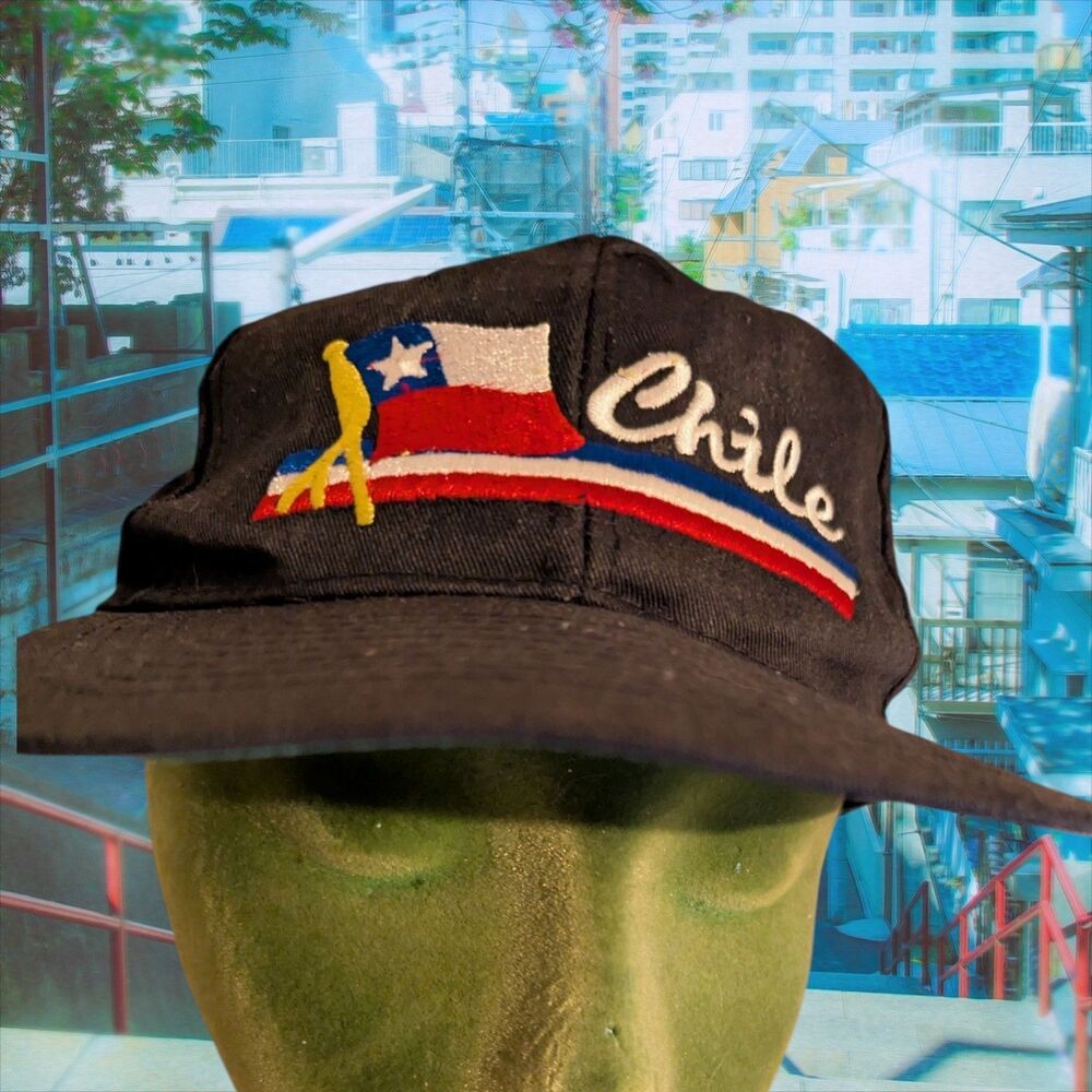 Chile Embroidered Black Adjustable Baseball Cap Hat Flag Snapback Unisex